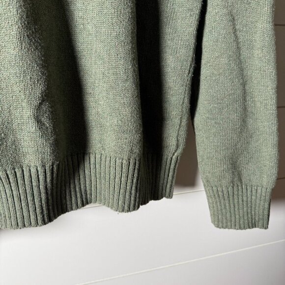 Polo Ralph Lauren Quarter Zip Sweater Green Heather Size XL 100% Cotton - Picture 4 of 9